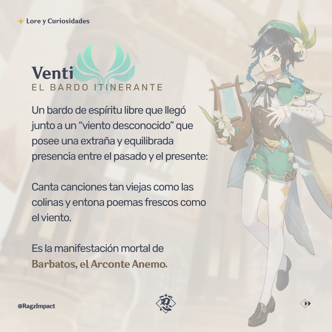 RagzImpact's tweet photo. Feliz Cumpleaños #Venti !!! 🎂✨🤍
Datos curiosos sobre Venti como "mortal"
(en otra ocasión traeré un apartado de curiosidades sobre Venti como Barbatos) #GIHiT #GenshinImpact https://t.co/Ex6kCVRWF0