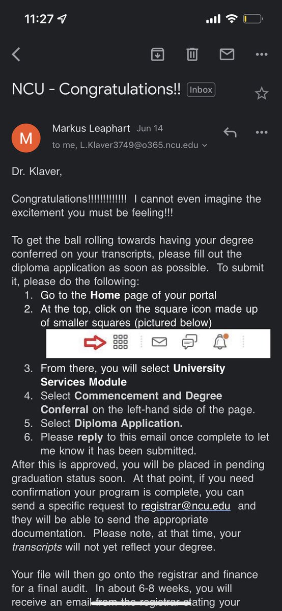 First Dr. Klaver email… just when I never thought I’d finish! ✔️