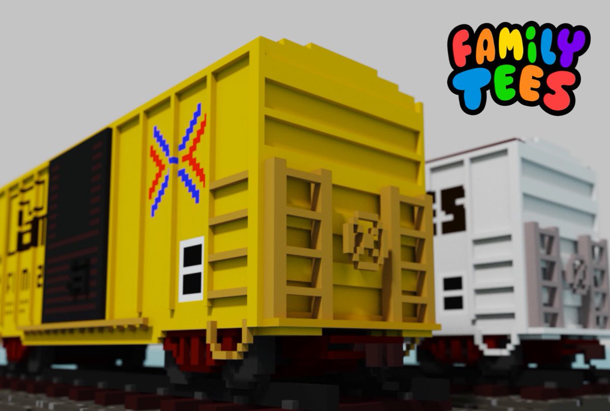 Boxcar building in #magicavoxel! <a href="/FamilyTeesNFT/">FamilyTeesNFT</a> <a href="/cryptovoxels/">Voxels</a> #megavox #freightgraffiti