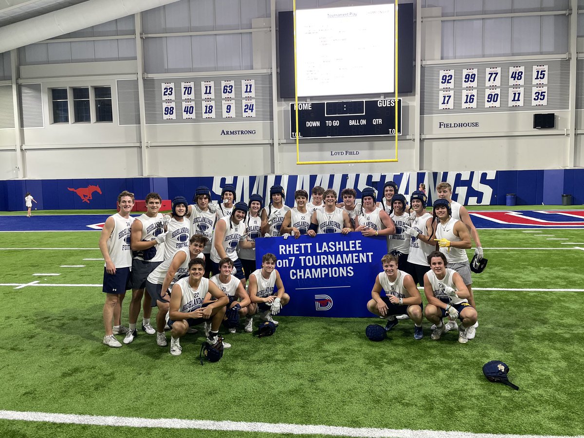 Coach_Leck's tweet photo. The SCOTS do it again!!! 2 weeks in a row the boys come home as the @SMUFB Rhett Lashlee 7 on 7 Champs! Great way to get this summer started and to build for the fall. https://t.co/Li0rH12YeL
