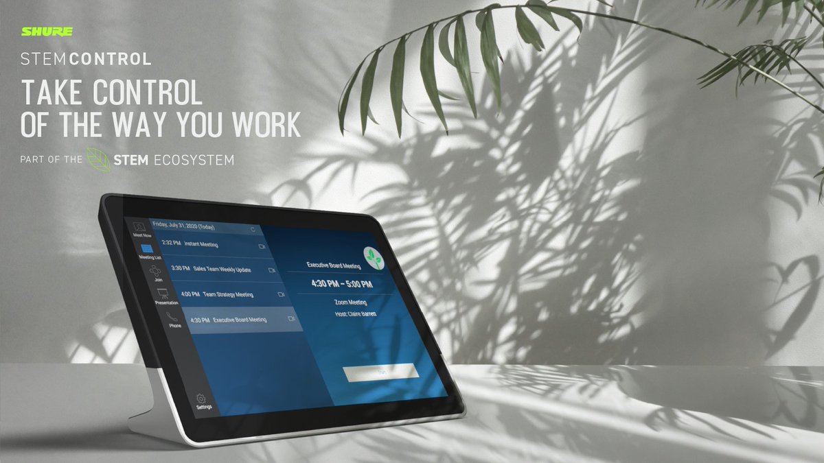 Stem Control is a dedicated touch controller that connects to your network with a single Ethernet connection. Control allows you to access the Stem ecosystem platform to remotely manage the Stem devices in your organization.

#Shure #ShureStemControl #ShureStemEcosystem