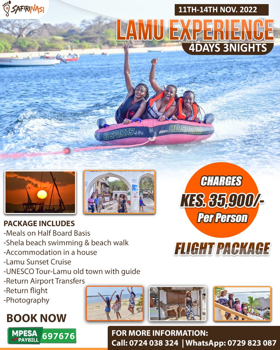 safiri_nasi's tweet photo. Your Lamu plan for the year is here👇👇👇

Plan early, lipa Pole pole....

#travel #lamu https://t.co/YD1AO9yBTt