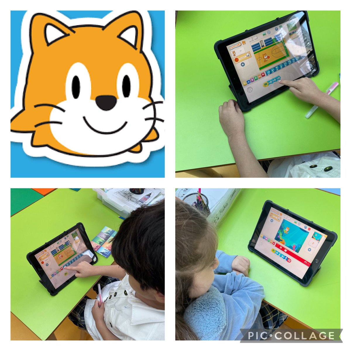 SRSDubaiDigital's tweet photo. SRS Weekly Digital Update:

In Year 1 this week we continue to use the app Scratch, and we have been exploring different algorithms that include making our characters put the basketball in the net. #SRSDigital @MrClark47 @mthomas2010 @SRSInfants https://t.co/bPMO87pV8X