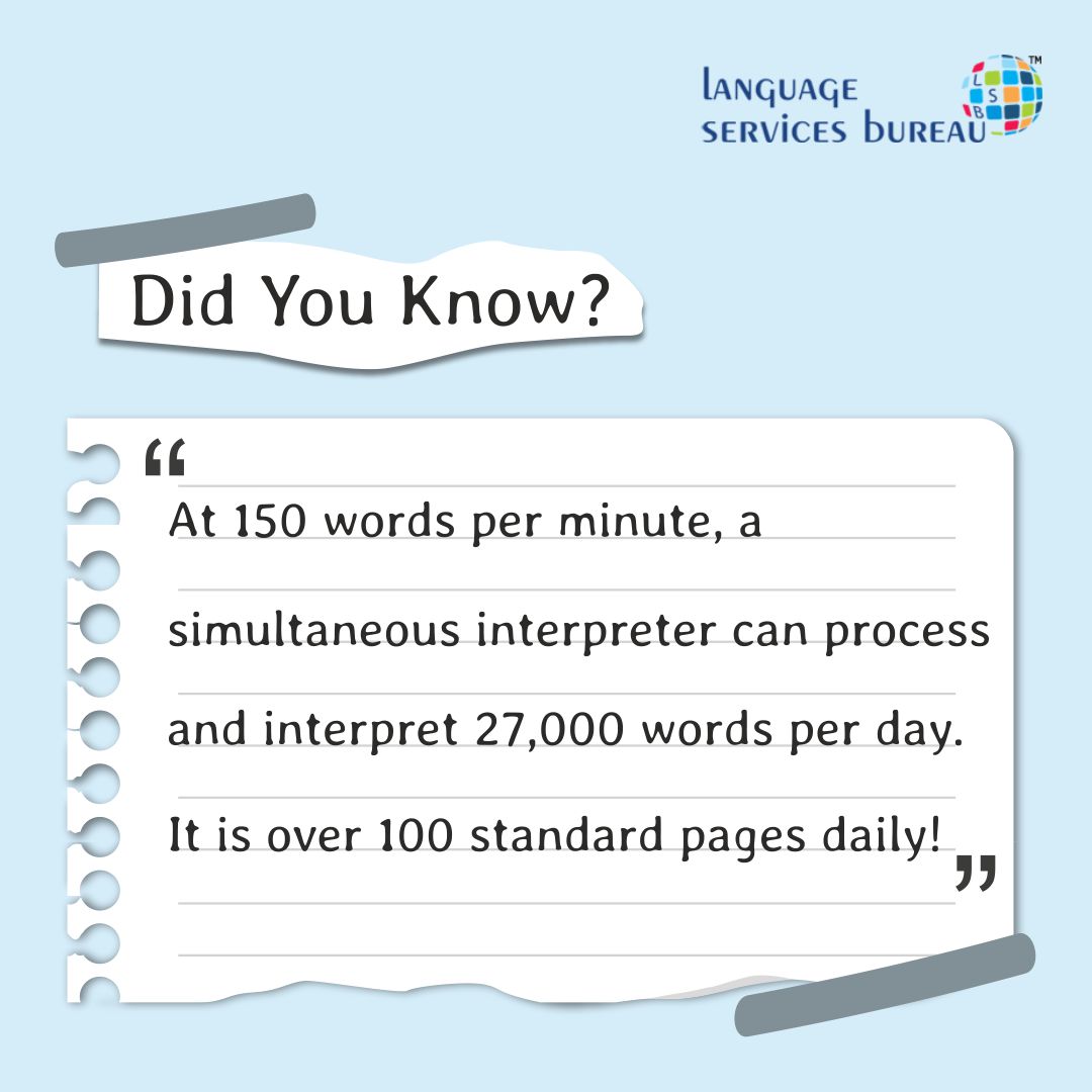 language_bureau's tweet photo. How many words can you #translate in a minute?
Let us know in the comments below.
.
.
.
.
.
.
#interpretation #simultaneousinterpretation #DidYouKnow #didyouknowfacts #languageservicesbureau #fridaymorning #didyouknowchallenge #wordschallenge #interpreters https://t.co/ud6sCkBw4f