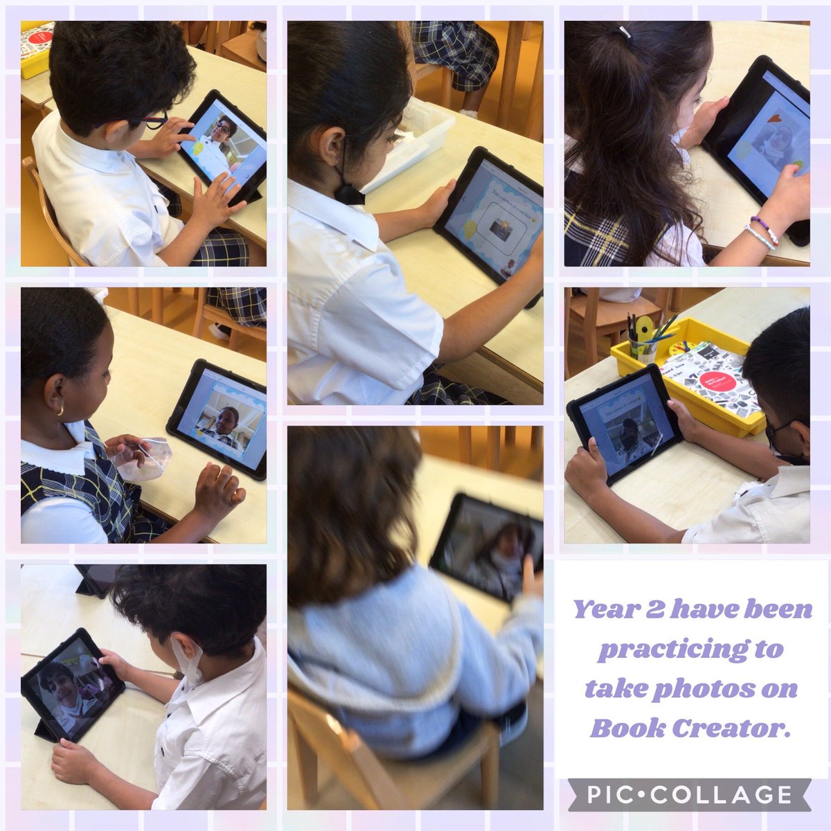 SRSDubaiDigital's tweet photo. SRS Weekly Digital Update:

This week, Year 2 have been exploring the camera and collaborating on how to take the best pictures, using @BookCreatorApp. It took us some practice to get that perfect picture for our book covers! #SRSDigital @MrClark47 @SRSInfants @mthomas2010 https://t.co/ZxADeufrMn
