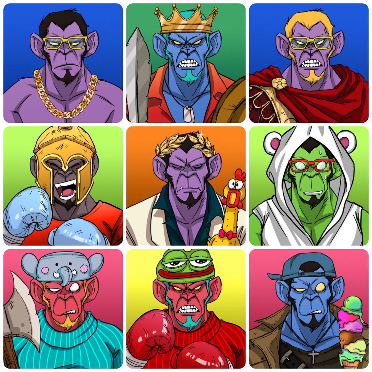 AlexYap33697089's tweet photo. Some of the amazing #MrMonkeyKing #NFTs by @muayturbo_168
Total of 888 unique hand-drawn artwork to choose from.
https://t.co/dwcfqXVoS6
#NFTcommunity #NFTProject #nftart #NFTcollections #CronosNFT #NFT #Crofam @cryptocomnft @CroFamNFT https://t.co/0b3vPpNekm