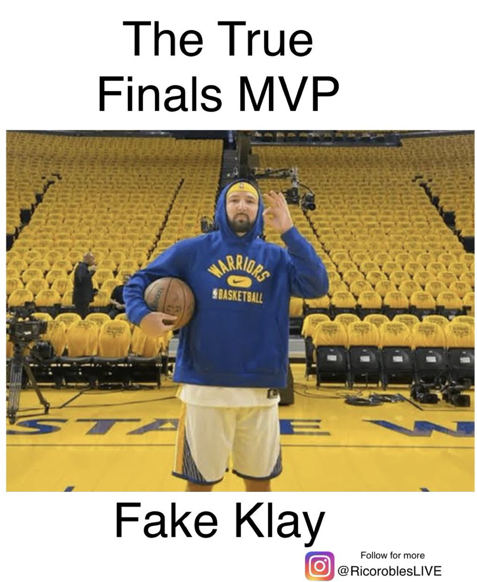 RicoRobleslive's tweet photo. The true Finals MVP #GSW #dubnation @warriors @dubnation #fakeklay @BigDawsTv https://t.co/fRaSitFHLC