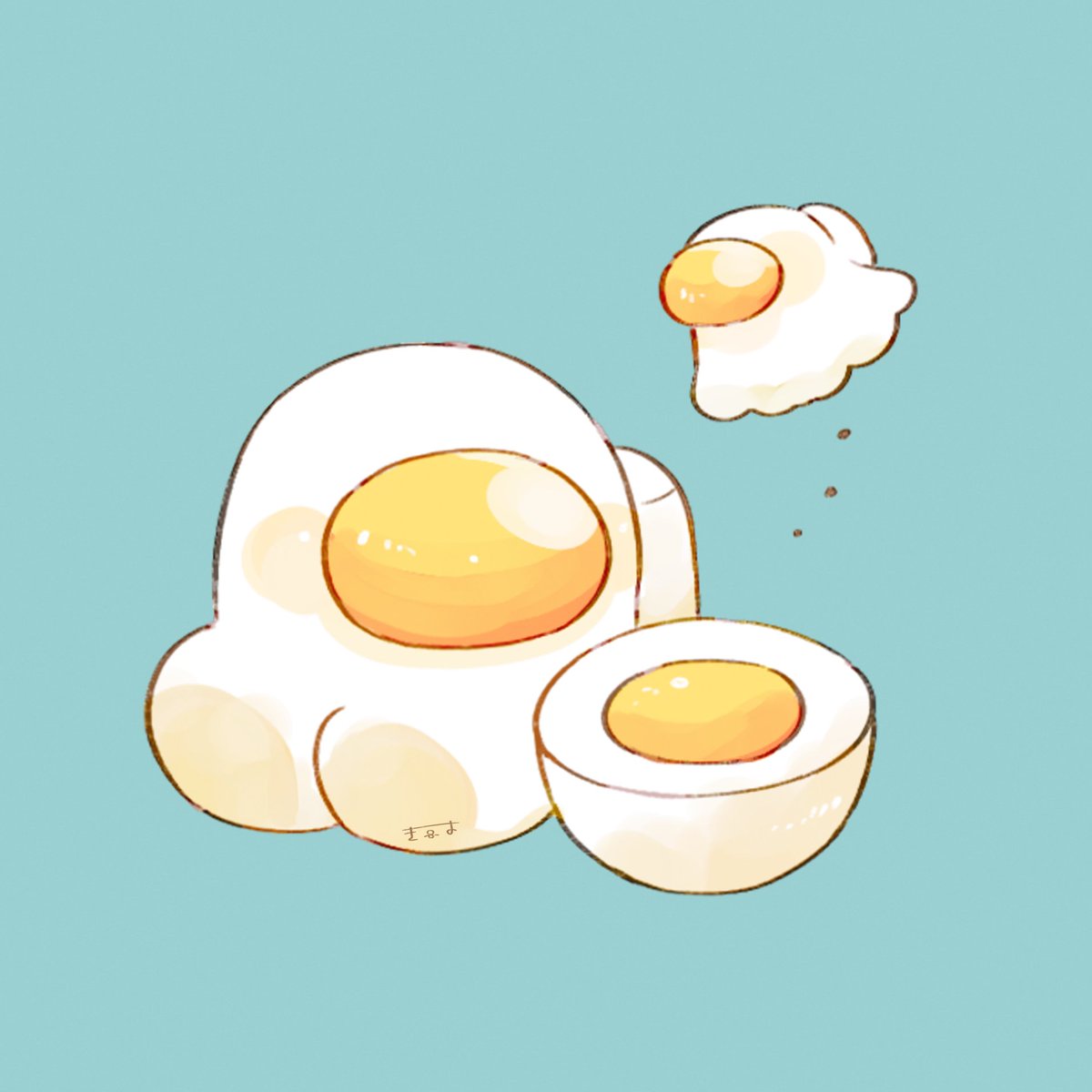 crewmate (among us) egg (food) no humans fried egg food simple background blue background egg  illustration images