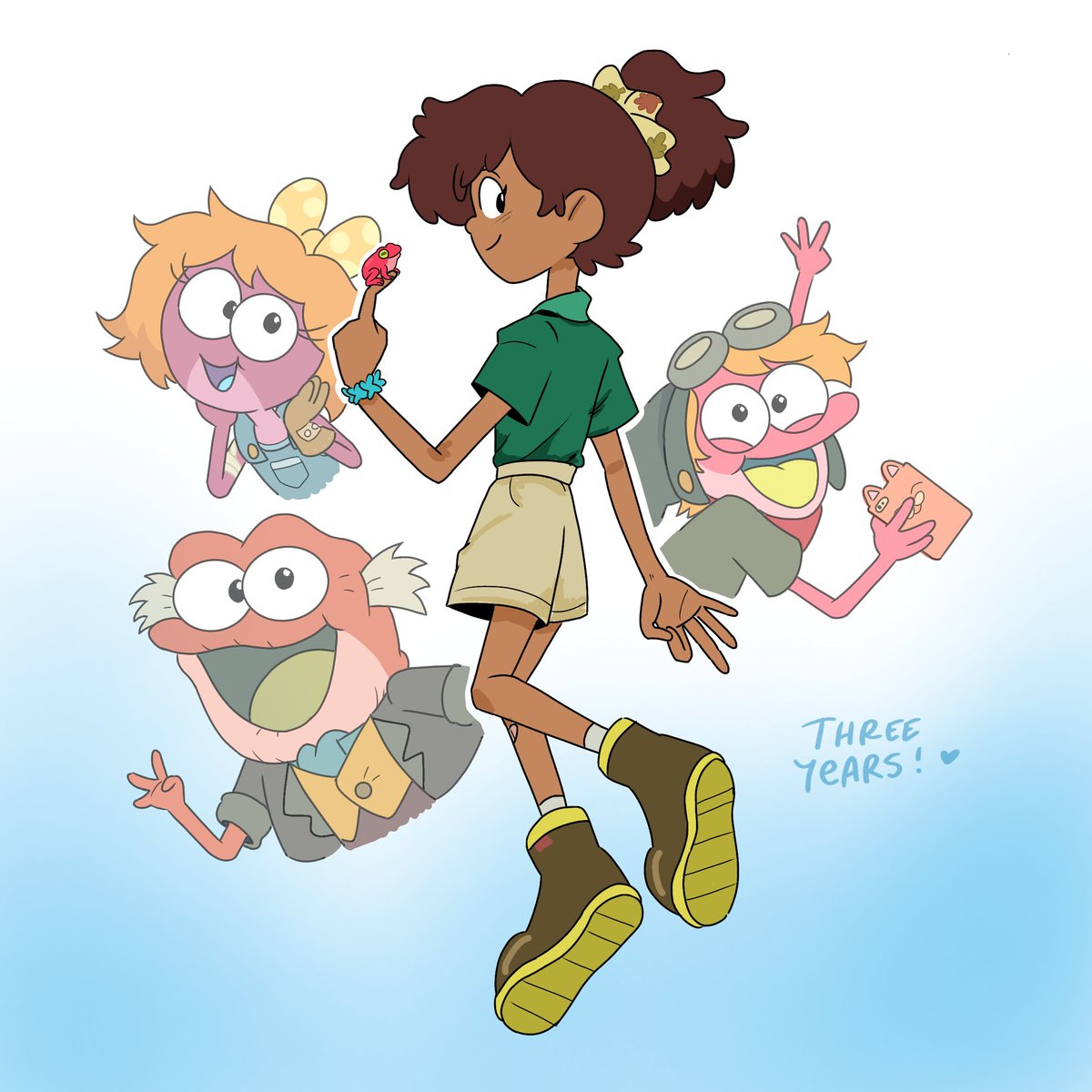 happy three years to the frog show !! 💙 #amphibia