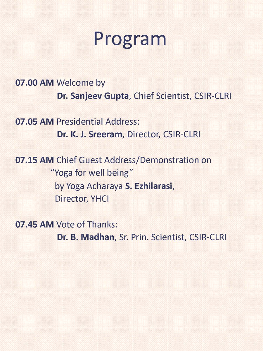 clriindia's tweet photo. International Yoga Day 2022 on Tuesday 21st June 2022 from 07.00 AM at Tagore Ashram, CSIR-CLRI 
@CSIR_IND @VigyanPrasar @kjsreeram @dgcsirIndia 
#InternationalYogaDay2022  #YogaDay  #yoga https://t.co/lqMOeHOSUh
