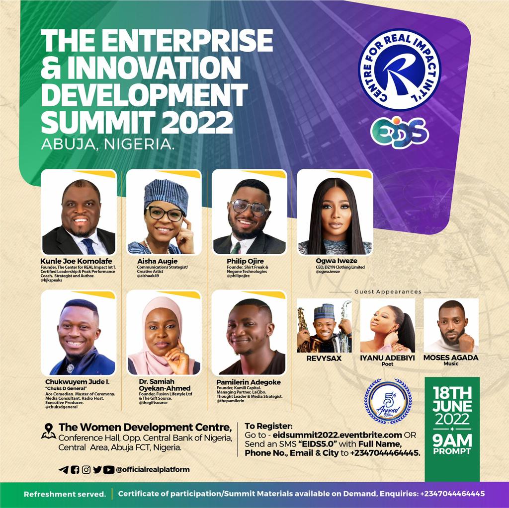 Goldiesim1's tweet photo. Wow! 24 hours to EID SUMMIT 2022.
This is not just an event, it's a signature of impact.
@pamilerin would also be dishing out insights.
You can't afford to miss it.
#RT
#eidsummit
#EIDSummit5 #Abuja #delegate https://t.co/TTuGN2tjwD