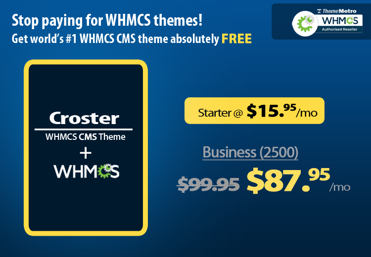 We are pleased to announce the release of Croster 2.0.6 which is fully compatible with WHMCS latest version 8.5.1.

thememetro.com/.../56/Croster…