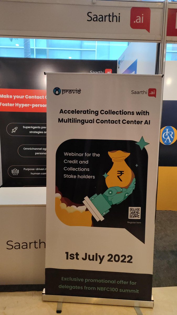 saarthi_ai's tweet photo. It's time π°
The #NBFC100 event has started, and team https://t.co/h8UDrVMbwu is all set to kickstart what promises a day full of some interesting discussions and conversations.
#saarthi #pravid #NBFC100 #AI #artificialintelligence #voiceAI #conversationalai #debtcollection https://t.co/UbB9rJlMeC