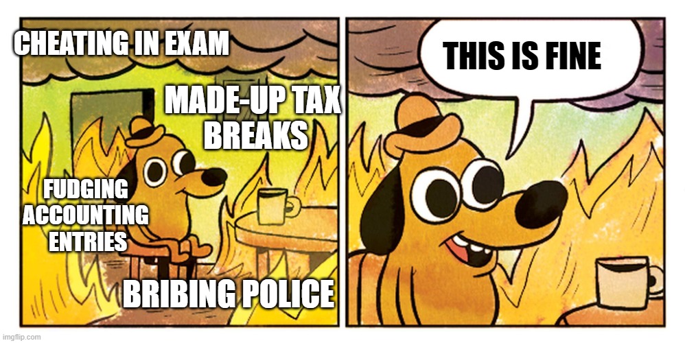 skthinks's tweet photo. A visual representation of unethical folks rationalizing their actions #FraudTriangle #ISBRL https://t.co/wH4F0TTZjl