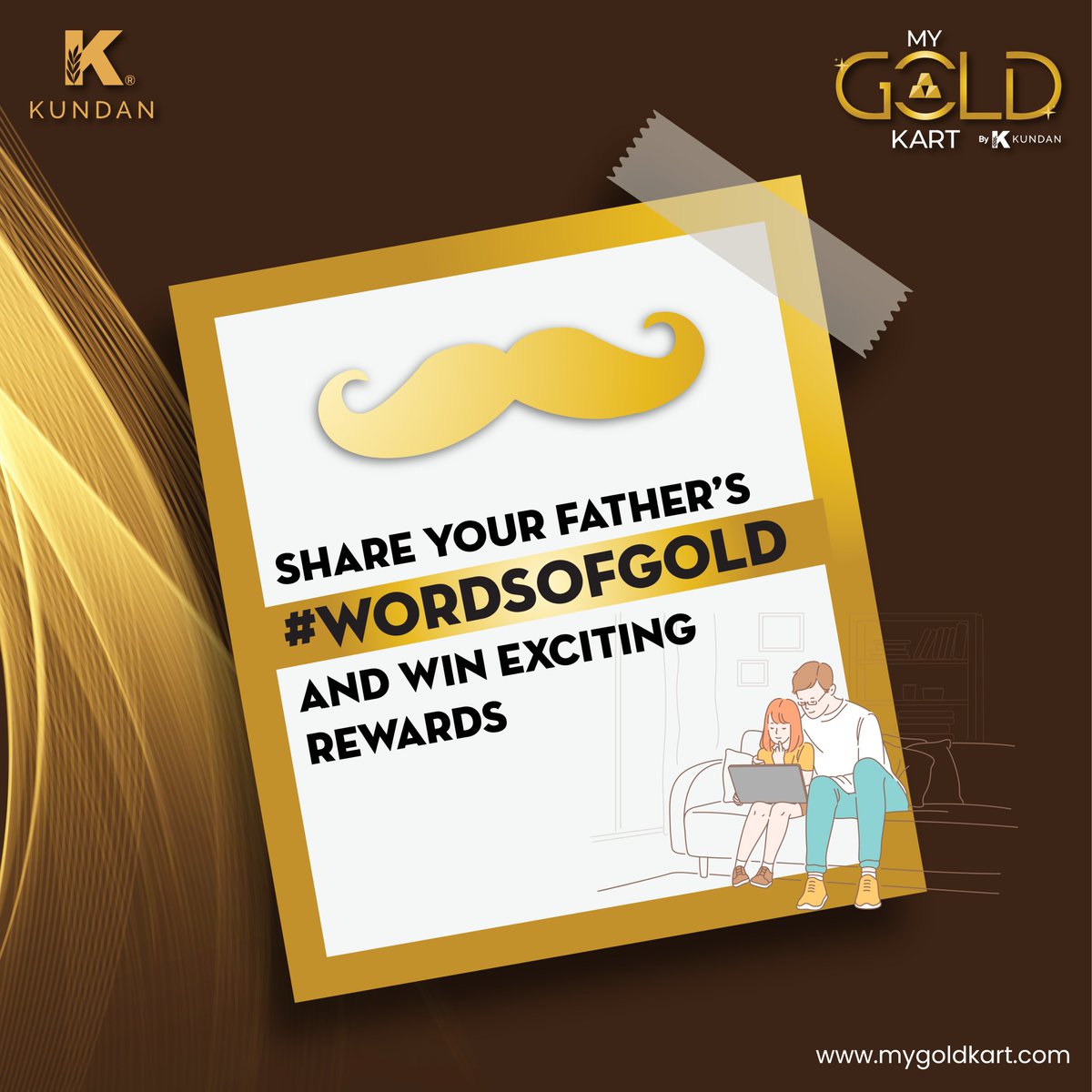 MyGold_Kart's tweet photo. MyGoldKart's #WordsOfGold brings you the perfect opportunity to reap the fruits of gold.
Share investment advice you've received from your father in the comment with hashtag #WordsOfGold.
Share & tag your friends & stand a chance to win rewards from #MGK
#FathersDayContest https://t.co/XF83OMsFNU