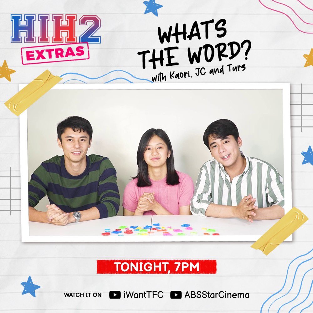 StarCinema's tweet photo. Kaori, Turs, and JC are the first ones to take on our What's The Word challenge!

Ano kaya ang magiging time to beat nina Michiko, Nurse M, and Kuya Dale para sa iba pang teams? Watch it tonight, 7PM, on @iwanttfc and Star Cinema's Youtube channel to find out! 😜 https://t.co/GbKyCxjPSq