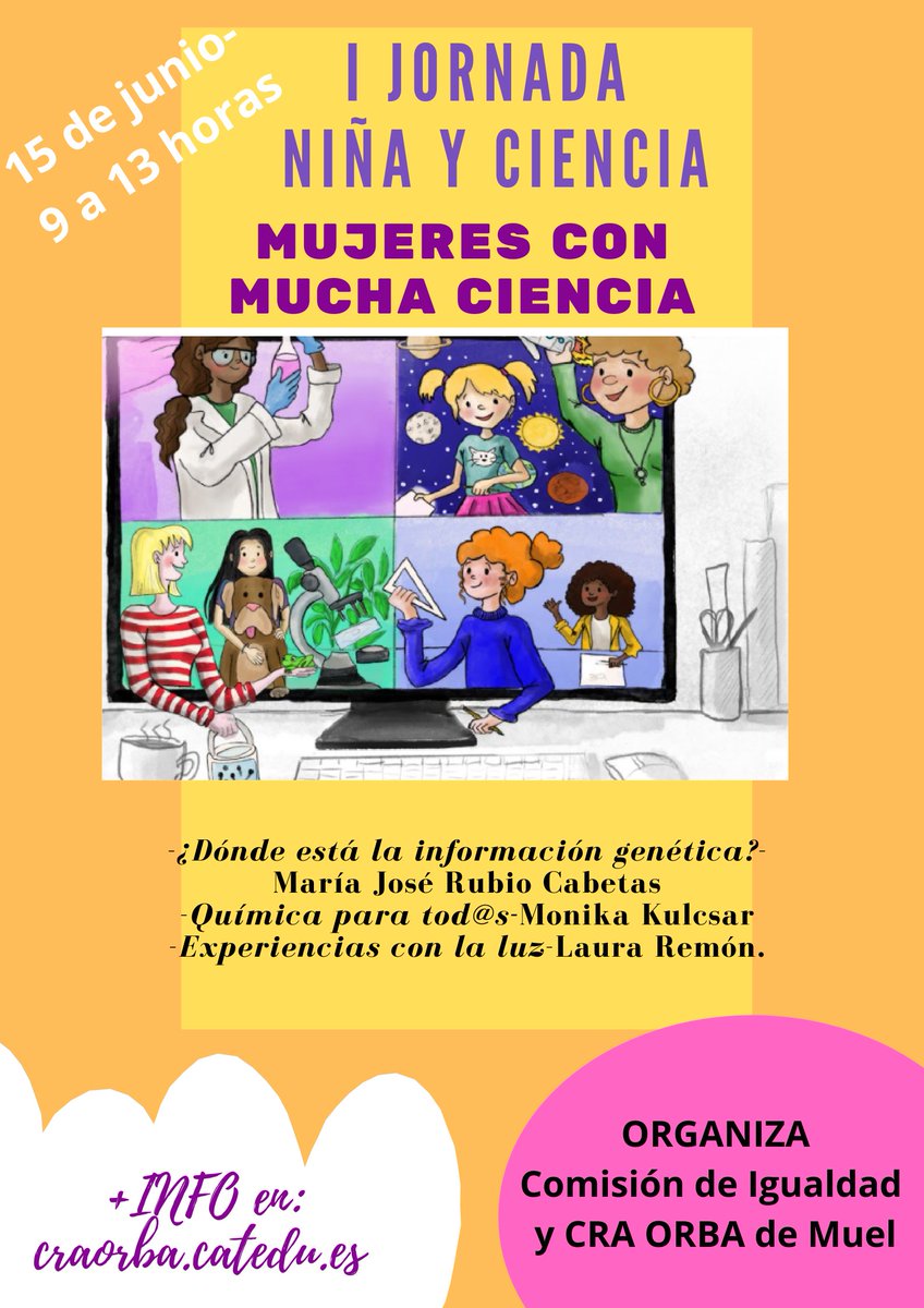 El miercoles, disfrutamos de nuestra 1ª Jornada de niña y ciencia, mujeres con mucha ciencia, organizada desde la Comisión de igualdad el CRA Orba. Gracias a Monika, Laura y Maria José <a href="/CITAAragon/">CITA Aragón</a> por hacernos ver que con esfuerzo se pueden conseguir los sueños que tienes.