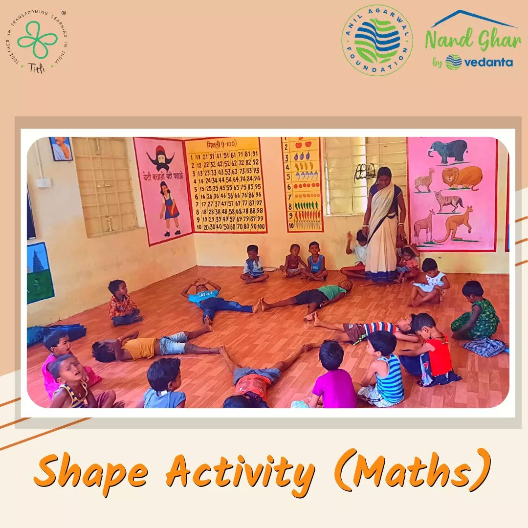 wearetitli's tweet photo. Learning by experience, is the motto that TiTLi follows, at all times.
We are glad to share how the @Nandghar of Bokaro, are conducting activities to help the child learn about shapes by using their body rather than using chalk and slate.
#shapeactivity #math #nandghar #titli https://t.co/gOhER19U5E