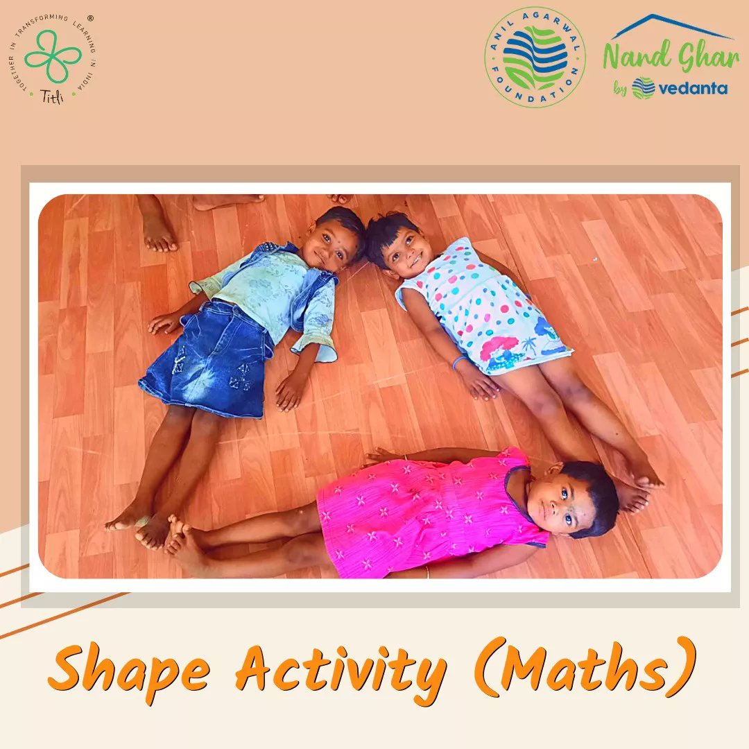 wearetitli's tweet photo. Learning by experience, is the motto that TiTLi follows, at all times.
We are glad to share how the @Nandghar of Bokaro, are conducting activities to help the child learn about shapes by using their body rather than using chalk and slate.
#shapeactivity #math #nandghar #titli https://t.co/gOhER19U5E