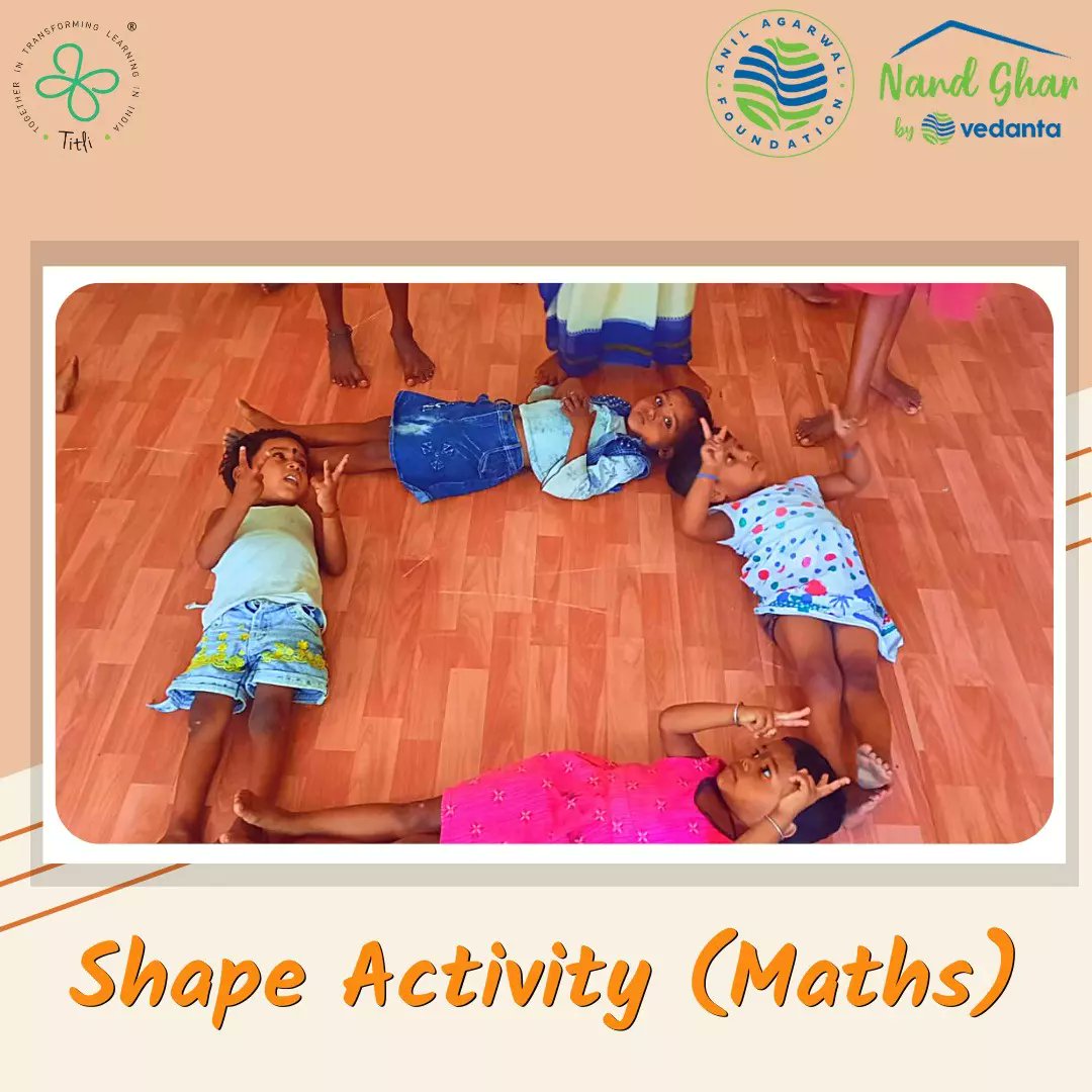 wearetitli's tweet photo. Learning by experience, is the motto that TiTLi follows, at all times.
We are glad to share how the @Nandghar of Bokaro, are conducting activities to help the child learn about shapes by using their body rather than using chalk and slate.
#shapeactivity #math #nandghar #titli https://t.co/gOhER19U5E