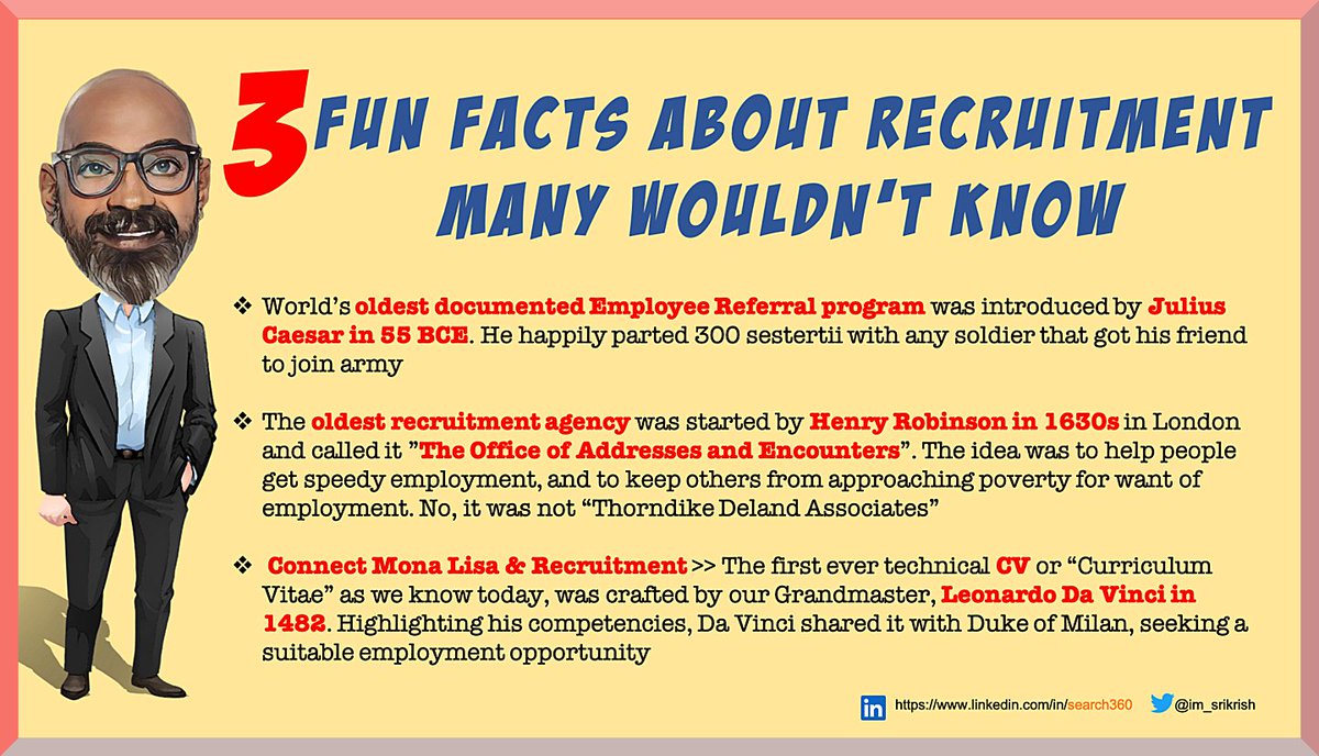 It's #funfriday and here are some real cool facts about the world of recruitment that will amaze you!🖖

#recruiters #recruitment #hiring #india