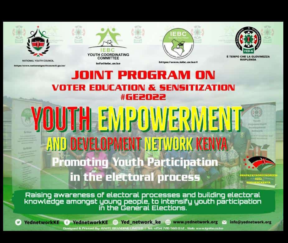 MYSPACEKE's tweet photo. Today we kick off day one Joint program on Voter education and sensitization.
@UNDPKenya 
@IEBCKenya 
@IEBC_YCC 
@footprintofhope 
@JoyShammah2 https://t.co/a2DCCUf5lv