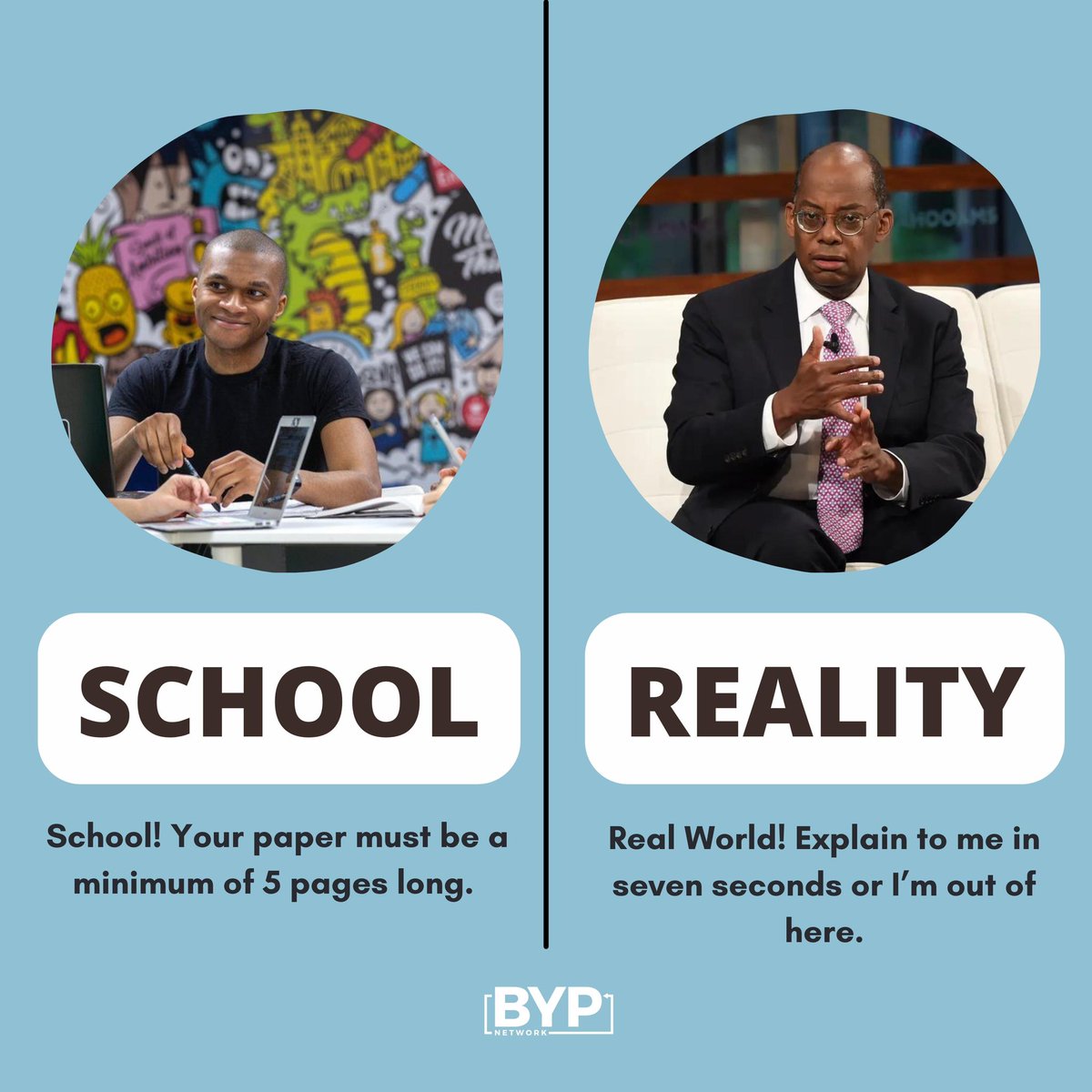 BYPNetworkApp's tweet photo. Ain’t this the truth 💯
#realityvsexpectation #bypnetwork #fridaymood #workoutmotivation #realworld #lifequotes #lifelessons #schoolvwork #truth #truthspoken https://t.co/0z8kDhr2Sk