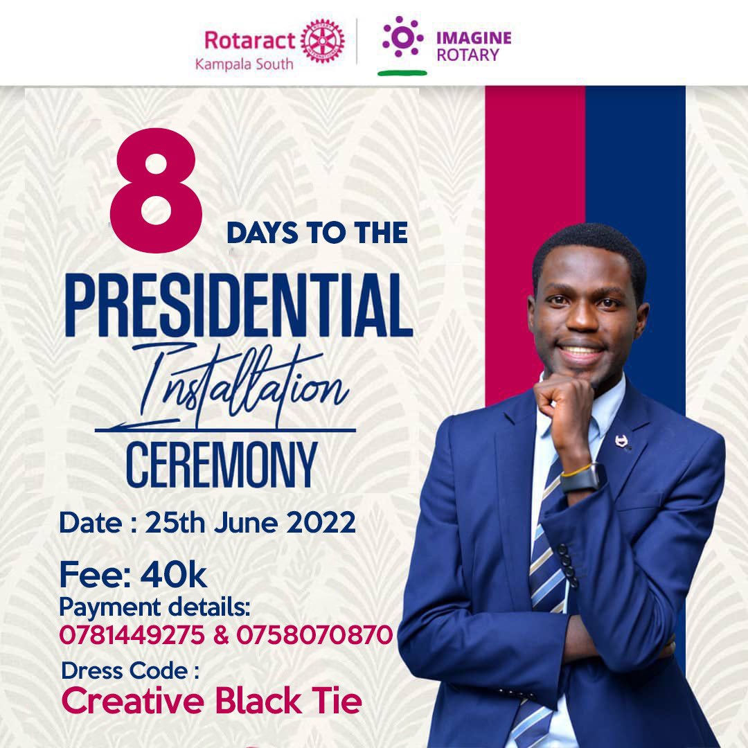 rctkampalasouth's tweet photo. We are waiting for you on 25th June 2022 at @Hotel_Africana to join us in the installation of PE @piuseml28
Have you got your ticket?
Itโs 40k only book one now
#ImagineKnight @KampalaSouth https://t.co/bfg8wyOJQy