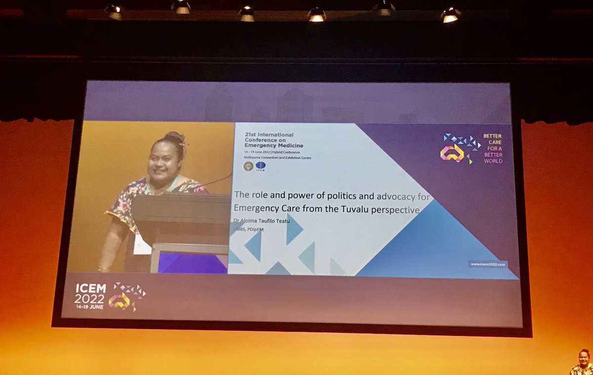 dpaknsharma's tweet photo. The ever vibrant @ATaufilo on stage taking us through the role and power of politics from the Tuvalu perspective #ICEM22 https://t.co/q2FwvJijHI