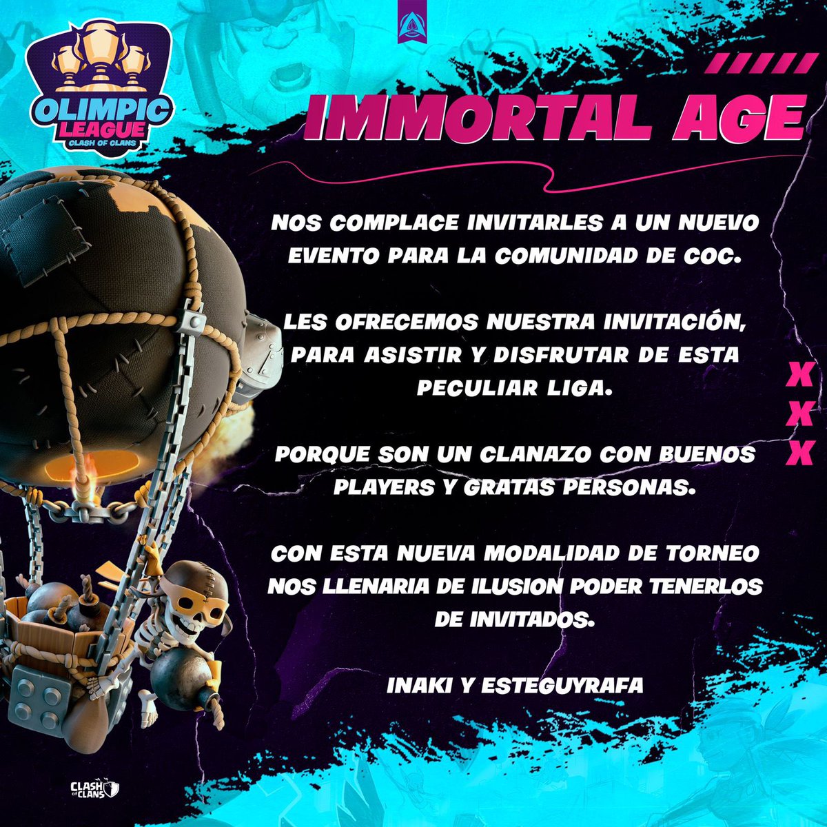 ¡Muchas gracias por la invitación @esteguyrafa_coc y <a href="/DobladoInaki/">Iñaki Doblado Arevalo</a>!
Participaremos con gusto en esta nueva modalidad, vamos a darlo todo 🔥.