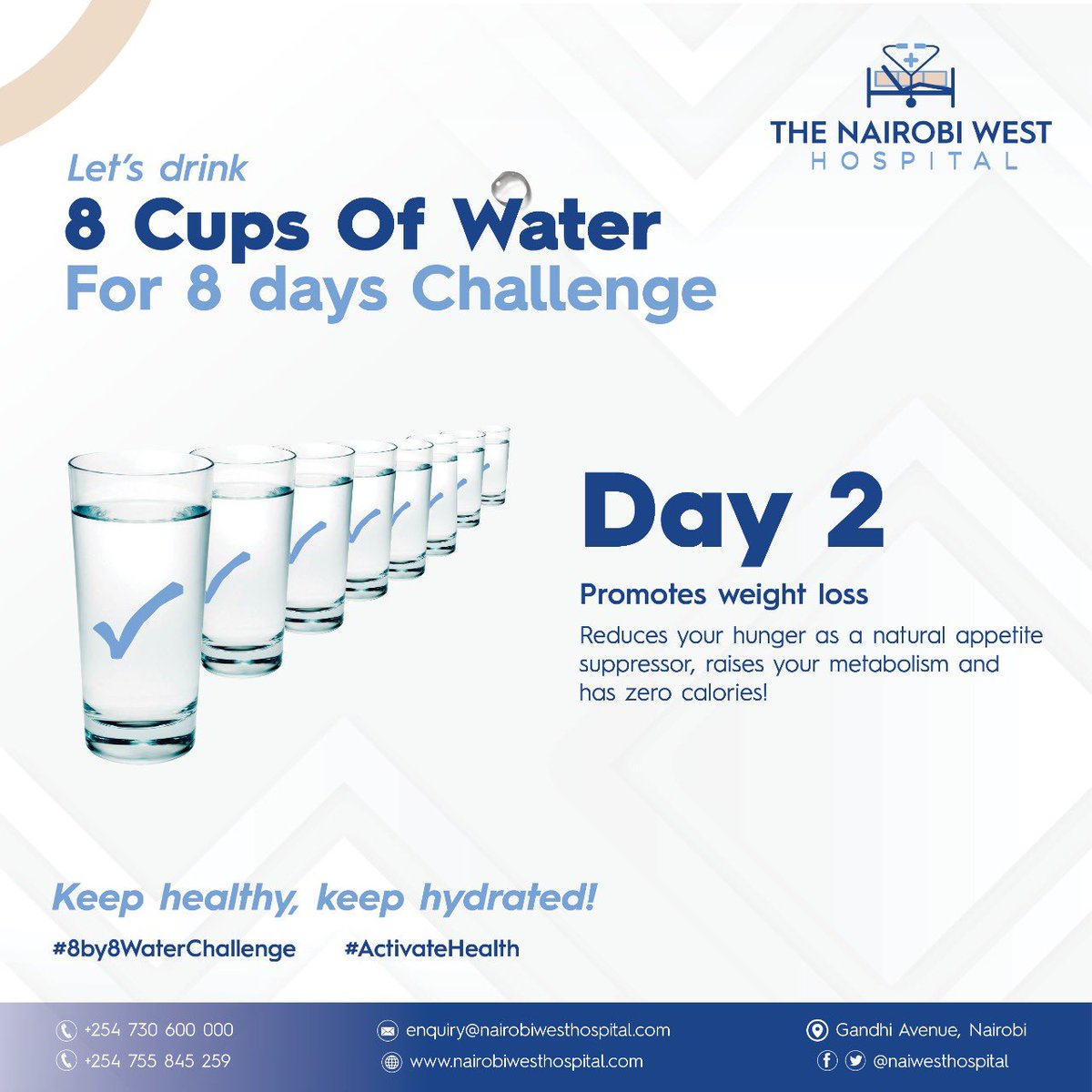 naiwesthospital's tweet photo. CHALLENGE DAY 2!
Water’time to be alive!😉🕺
The goal of our 8glasses of water a day for 8days challenge is to motivate you to keep hydrated and learn one benefit a day of doing so!Tag,share & challenge someone you know👏🏼#Tnwh #8by8WaterChallenge #ActivateHealth
You can do this! https://t.co/fIBESFZ20s