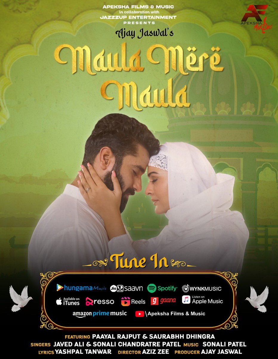 The soulful song 'Maula Mere Maula' sung by Javed Ali &amp; Sonali Chandratre Patel would make you realize that love is nothing but devotion! 🤍

Watch it on the YouTube channel of Apeksha Films &amp; Music - youtu.be/uAsJw8E5iD8

The track is also available on all the music platforms