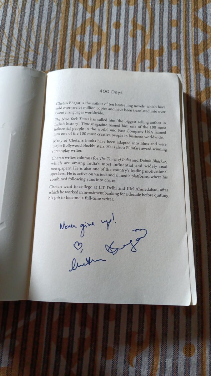 BaranwalPrayush's tweet photo. Just completed reading this super awesome book! @chetan_bhagat sir what an exciting and suspense thriller story! I've read "Room 105 , Arrange Marriage Murder" too! Along with you I'm a big fan of #keshav &amp; #saurabh. Can't wait for next one! Announce the date please! https://t.co/jEAwirtWut