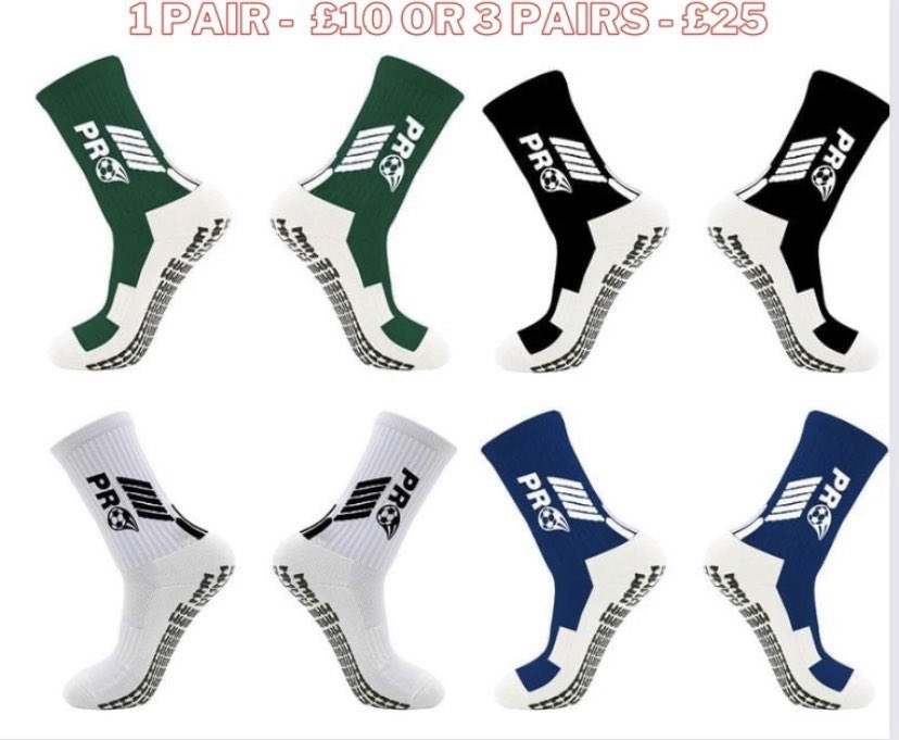 PRO Grip socks 🙌 Little business I have started any RT’s would be great to help kickstart it 🔥 All sizes available progripsocksni.co.uk