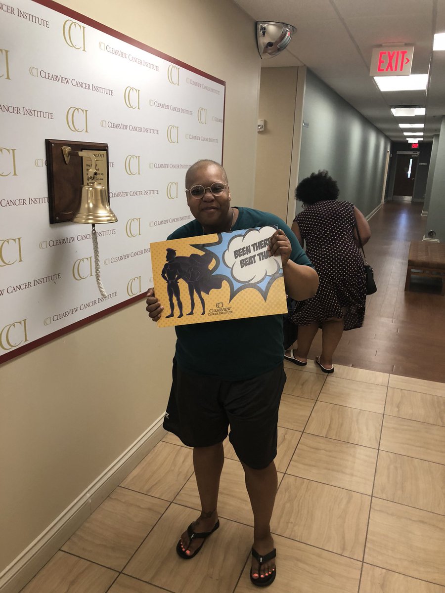ATCNikki's tweet photo. Finished 6 Rounds of chemo today! Scans next month to confirm I’m in remission but that didn’t stop the tears and praises today!!! https://t.co/2uyqxRik5r