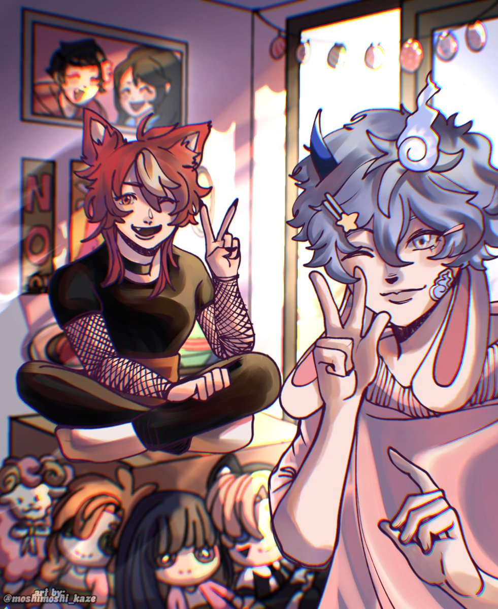 moshimoshi_kaze's tweet photo. I FINISHED IT!! the random things here are all bits of my friends' memes and OCs I asked them what to put and they all suggested this 💖

#art #oc
#ArtistOnTwitter https://t.co/bLZrl55ti0