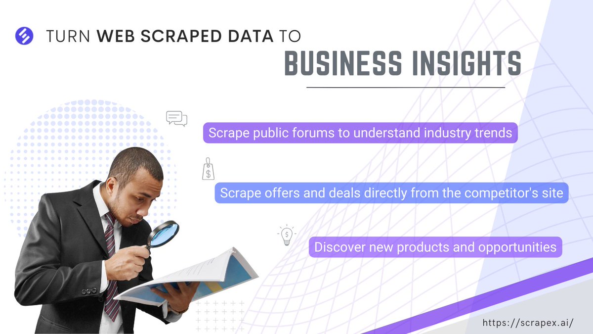 scrapex_ai's tweet image. A small reminder that publicly available data is a gold mine for research🔎🧐 It's not too late to harness the power of web scraping to unlock business insights from scraped data. Learn more 👉 scrapex.ai/ecommerce/
#webscraping #BusinessIntelligence #Data #Growth #tech