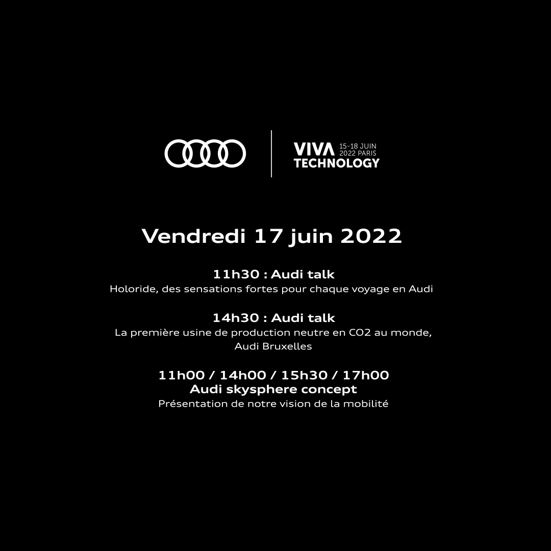 Bienvenue à <a href="/VivaTech/">VivaTech</a> - Jour 3 ! 🚀
Au programme : une découverte d'<a href="/holoride/">holoride</a> pour faire de chaque voyage une expérience avec <a href="/Nils_Wollny/">Nils Wollny</a> et un focus sur notre usine de Bruxelles, première usine de production neutre en CO2 au Monde. 
#VivaTech #LeFuturNousAnime