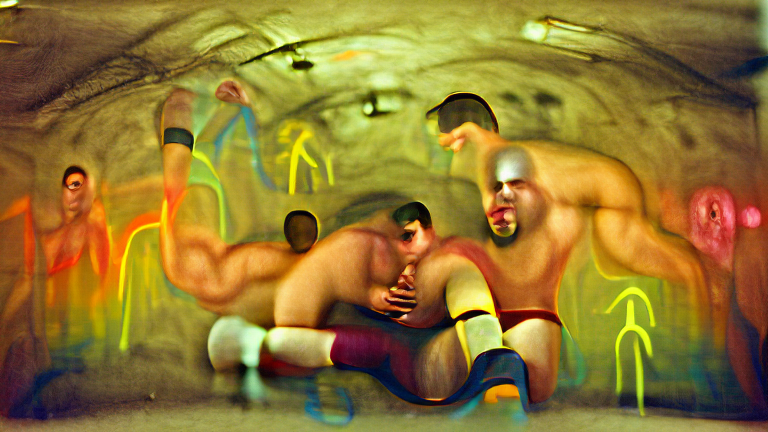 GayAI_'s tweet photo. #GayAI Underground wrestling https://t.co/ITFBGhqWcC
