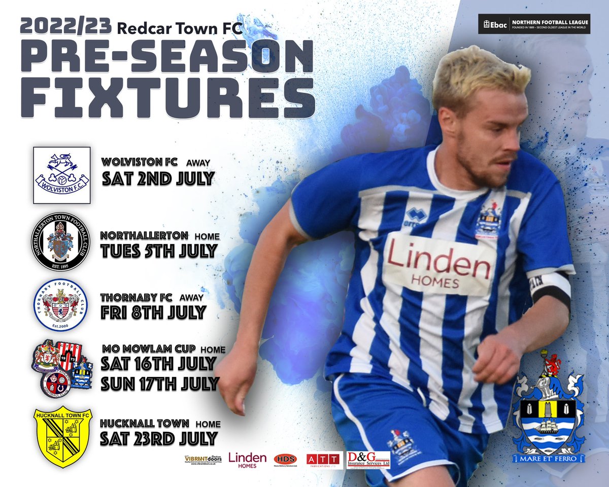 redcartownfc's tweet photo. The build up begins for preseason, Monday all ticket information for the Mo Mowlam Cup will be released, not long now. With our first home friendly on Tues 5th July. Come and see all the new ground improvements &amp; become a #TrueBlue… https://t.co/b1aYmpGMmU