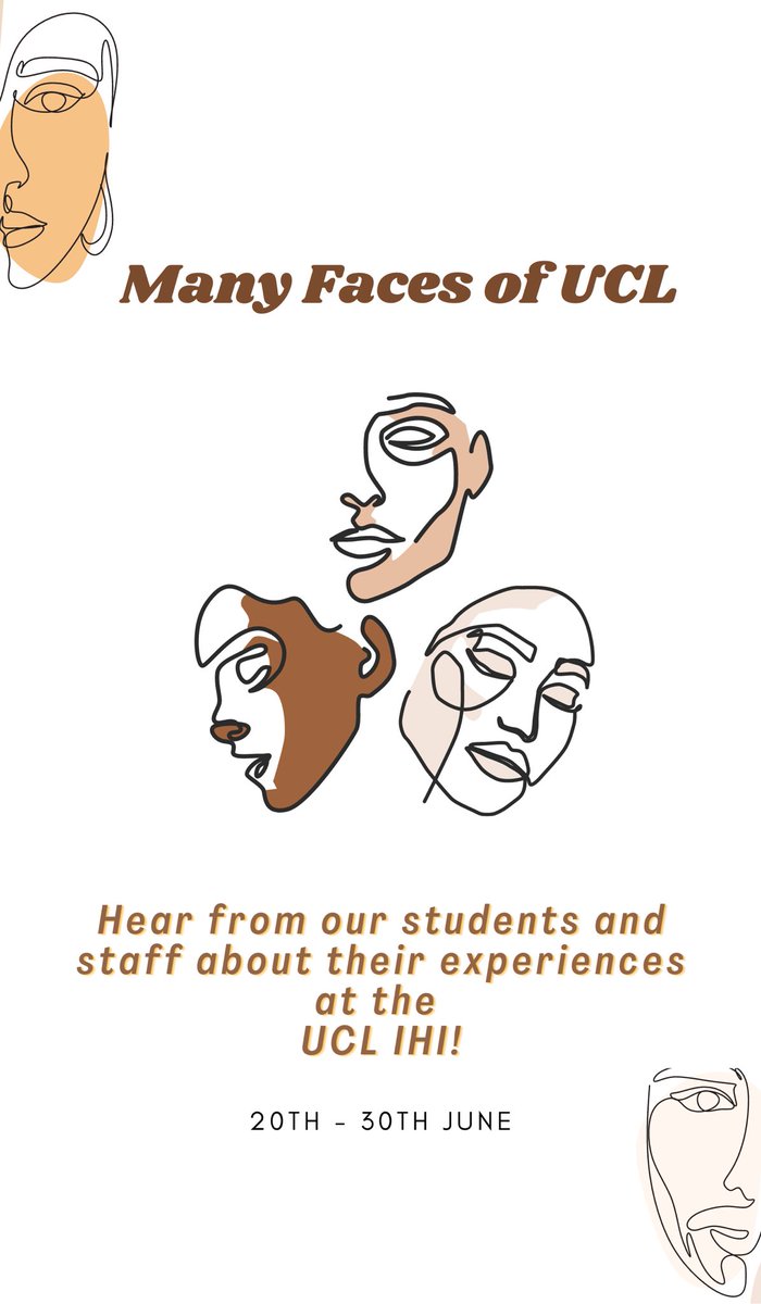 Launching the interview series ‘Many Faces of UCL’ next week on Twitter, celebrating the voices and rich experiences of members of the IHI! Stay tuned! Presented by: @Nanaki_M22 & @alvinaglai @UCLPopHealthSci @ucl @TheUnionUCL #postgrad #experience #research #community