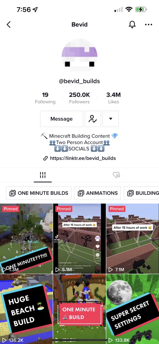 cristina_gw's tweet photo. My rising senior and his childhood bff are celebrating #250k on their #TikTok #Congratulations #Minecraft #BuildBattles #ProudMom ๐ https://t.co/LykUT7vKBF