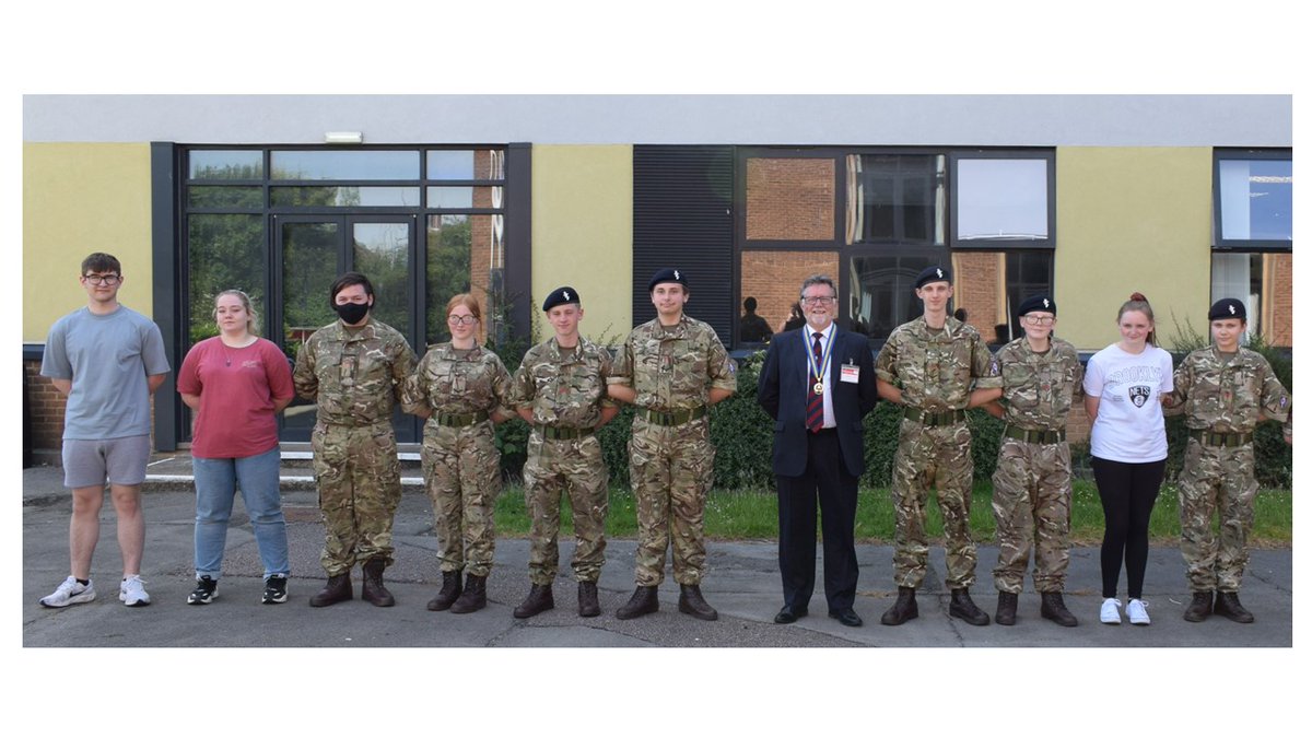 Last night, Cllr Ray Davis, Rothwell's Deputy Mayor and Chairman of the Royal British Legion, Rothwell, visited the academy to meet with our CCF.  Cllr. Davis congratulated and thanked those cadets who recently completed a parachute jump, raising over £600 for the British Legion.