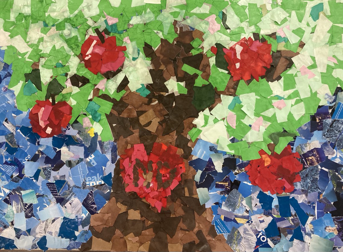 NDHSDesignDept's tweet photo. Gorgeous collage made at the Arts and Crafts Activities Day yesterday using only recycled materials! Very impressive team work! @ndhsglasgow https://t.co/2DLnm1UOeu