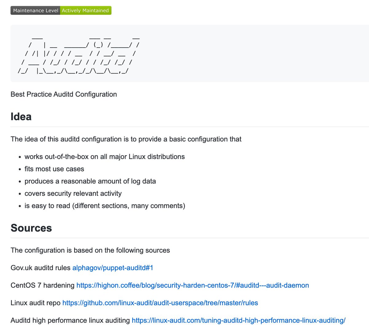 cyb3rops's tweet image. For #auditd on #Linux you can use my best practice auditd configuration, which is still actively maintained and gets frequent updates via PR 

If you&apos;ve found ways to improve it, please provide them as pull request to help everyone else 

github.com/Neo23x0/auditd