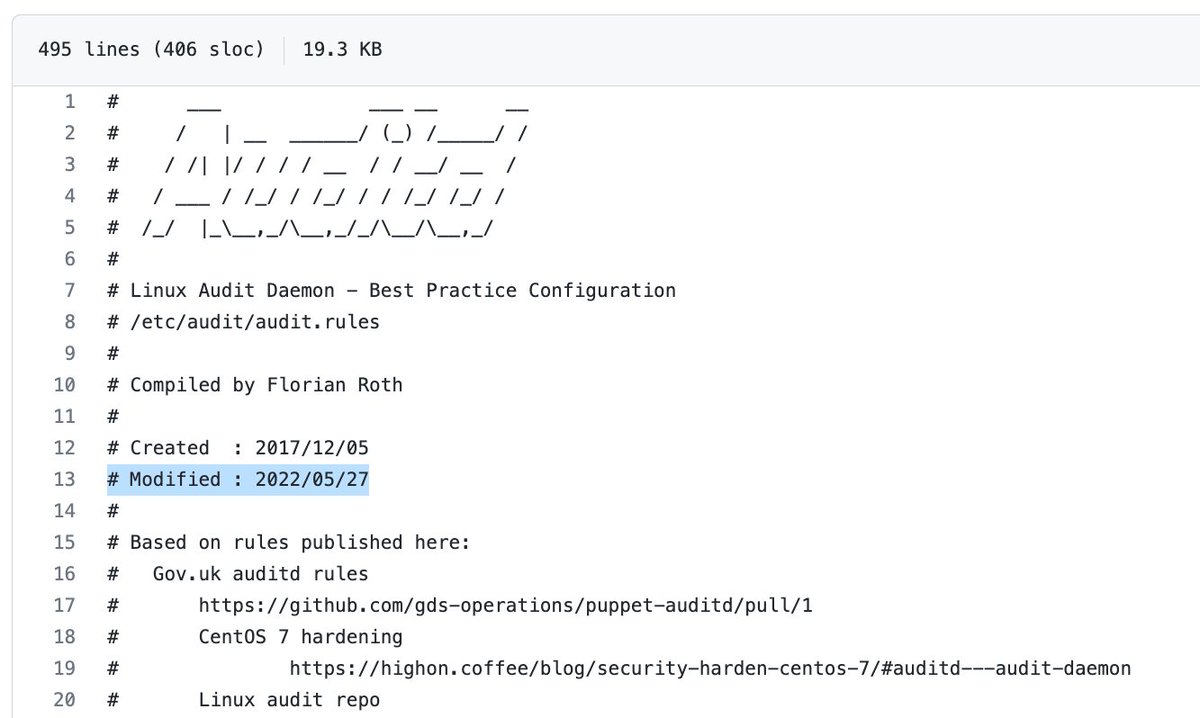cyb3rops's tweet image. For #auditd on #Linux you can use my best practice auditd configuration, which is still actively maintained and gets frequent updates via PR 

If you&apos;ve found ways to improve it, please provide them as pull request to help everyone else 

github.com/Neo23x0/auditd