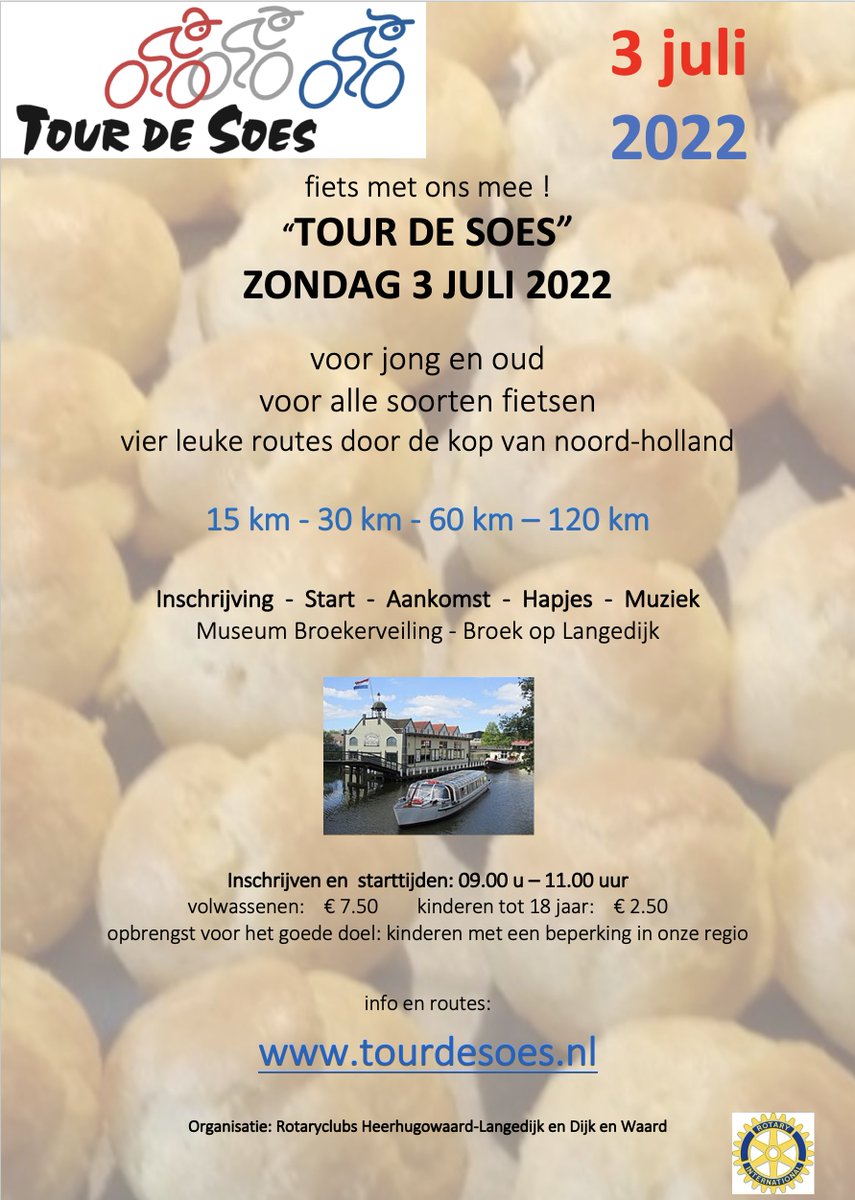 RotaryDijkWaard's tweet photo. 3 juli 2022, Tour de soes!

Fiets jij mee? samen maken we er een prachtig evenement van! https://t.co/bFACJx6nwi