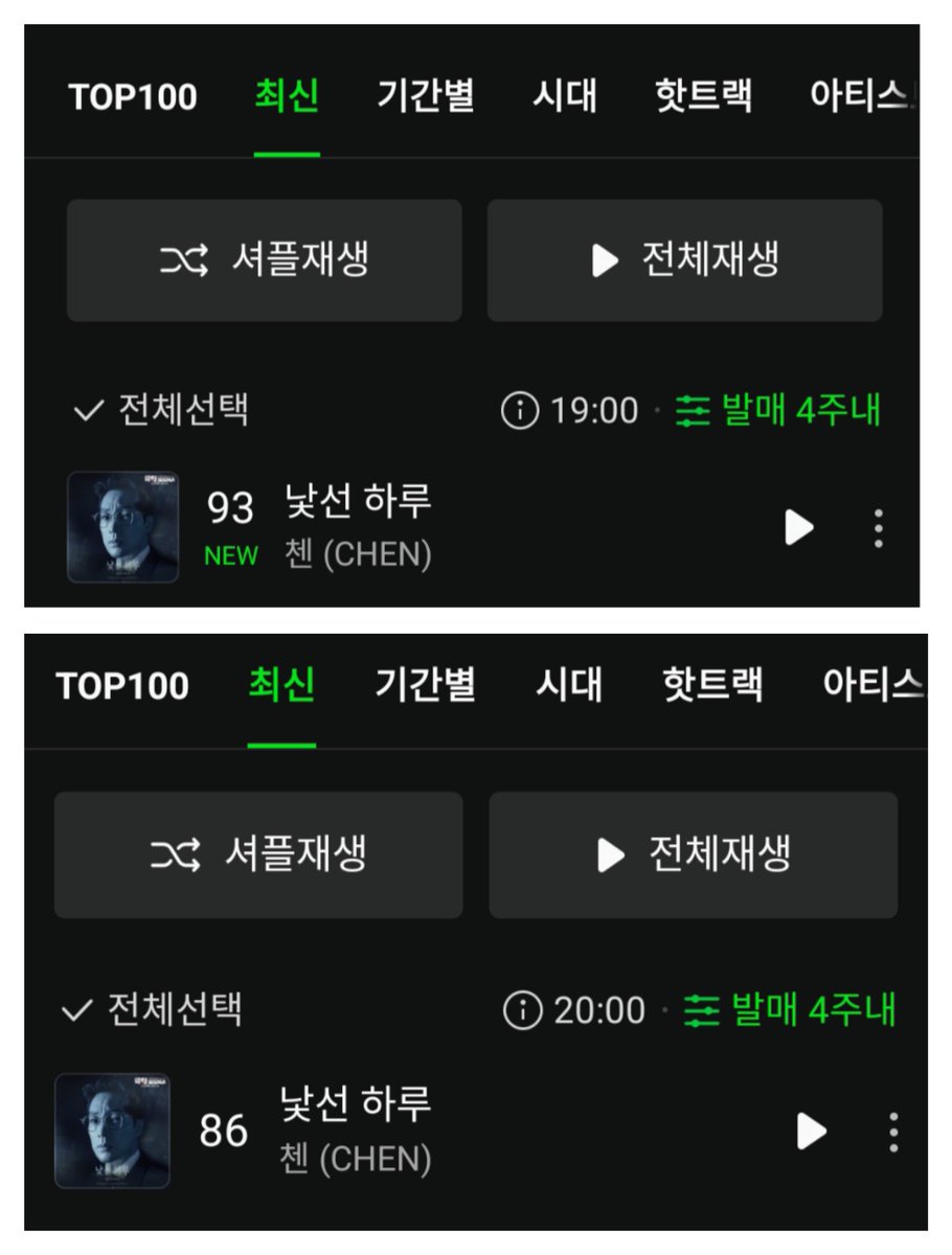 pii ぴー on Twitter "RT ChenWorld [Melon Charts] 'Latest' Chart 7PM