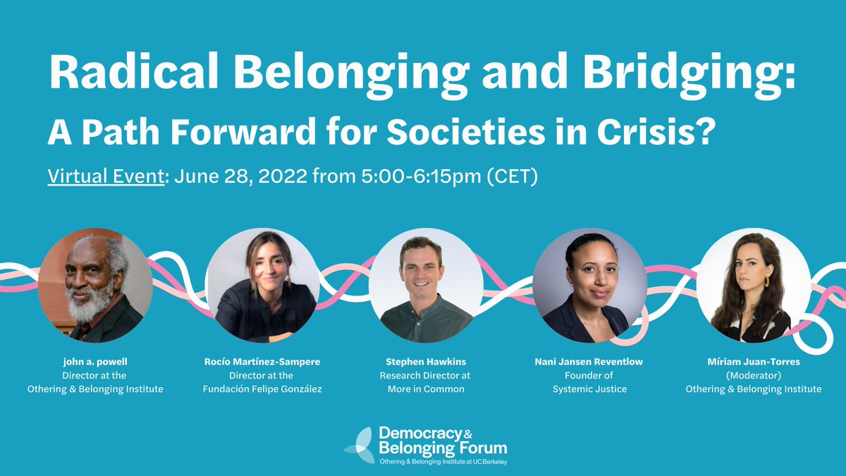 dandbforum's tweet photo. LAUNCH EVENT 📢 Can a re-orientation toward belonging counter forces that seek to divide us? How can we bridge across difference to advance belonging? Join us 6/28 with @profjohnapowell, @InterwebzNani, @miriamjtg, @rociomsampere, &amp; more.
Register (free): https://t.co/wuSNSUUpcS https://t.co/uDcbZOOjrI