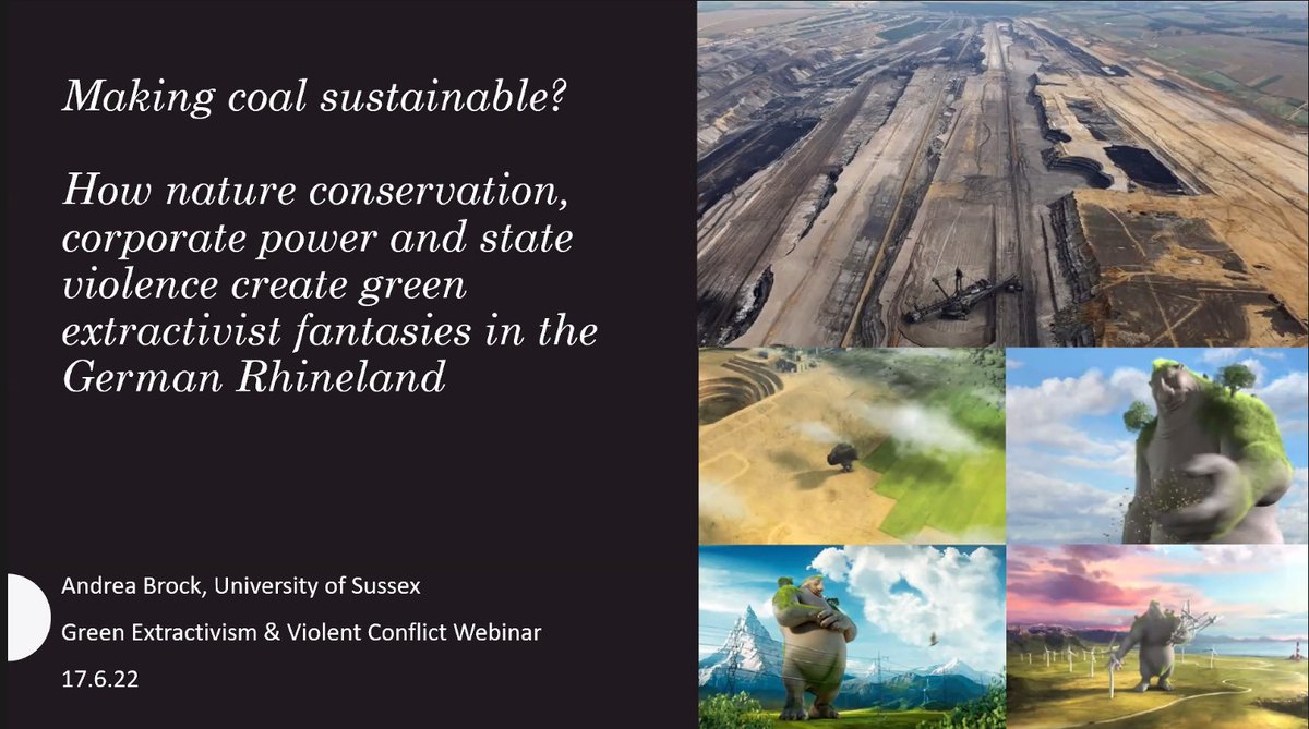 ExaltResearch's tweet image. Starting in a few minutes: a #keynote by @Andrea__CJN on how nature conservation, corporate power &amp;amp; state violence create green extractivist fantasies in the German Rhineland!

#GreenExtractivism